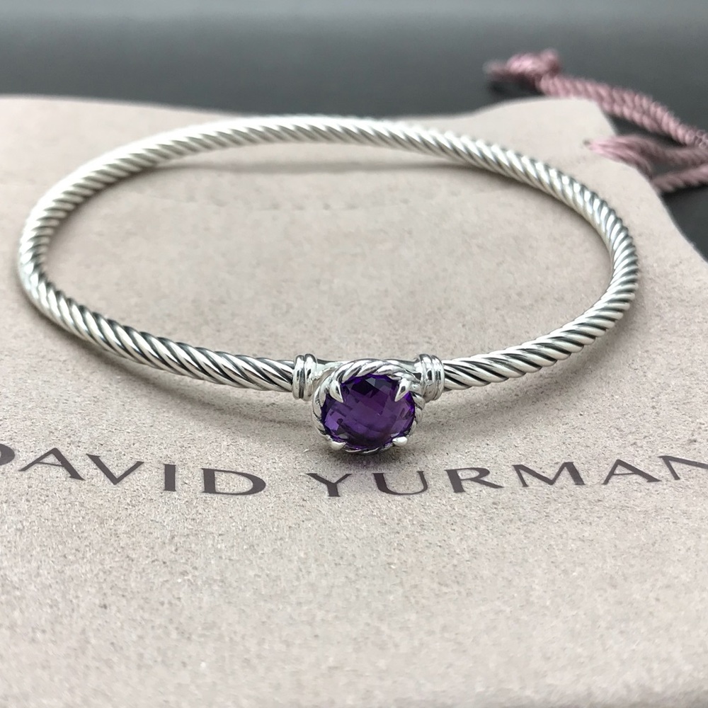 David Yurman Chatelaine 3mm Bracelet Amethyst